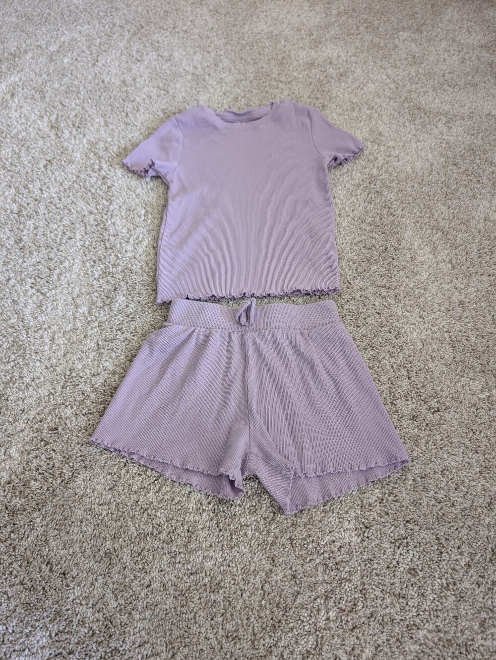 Primark Girls Lilac Short Sleeve and Shorts Set - 4